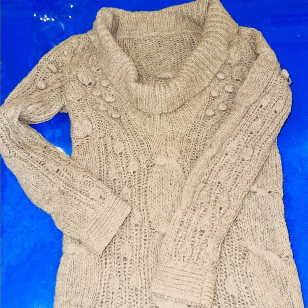Vintage Diesel Alpaca Wool Cable Knit Sweater XS Rare Deadstock Fisherman Cream